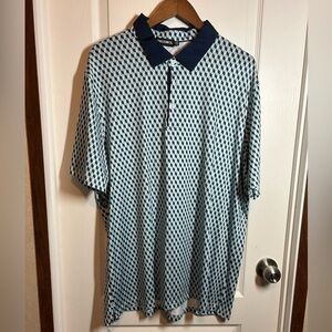 Trusmol Men’s Navy and White Geometric Polo - Size XXL - EUC